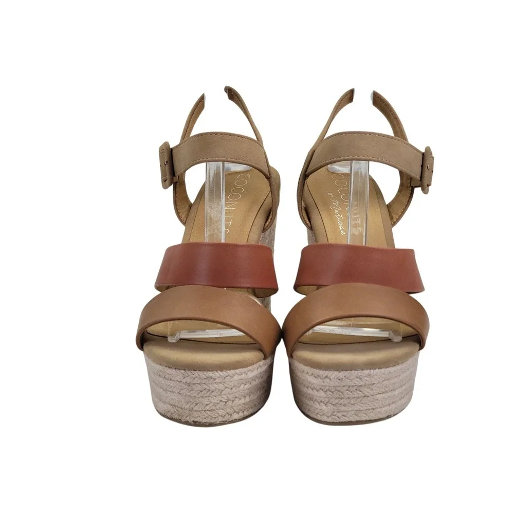 Coconuts by Matisse Ping Women's Brown Espadrille Platform Sandals Size 10M